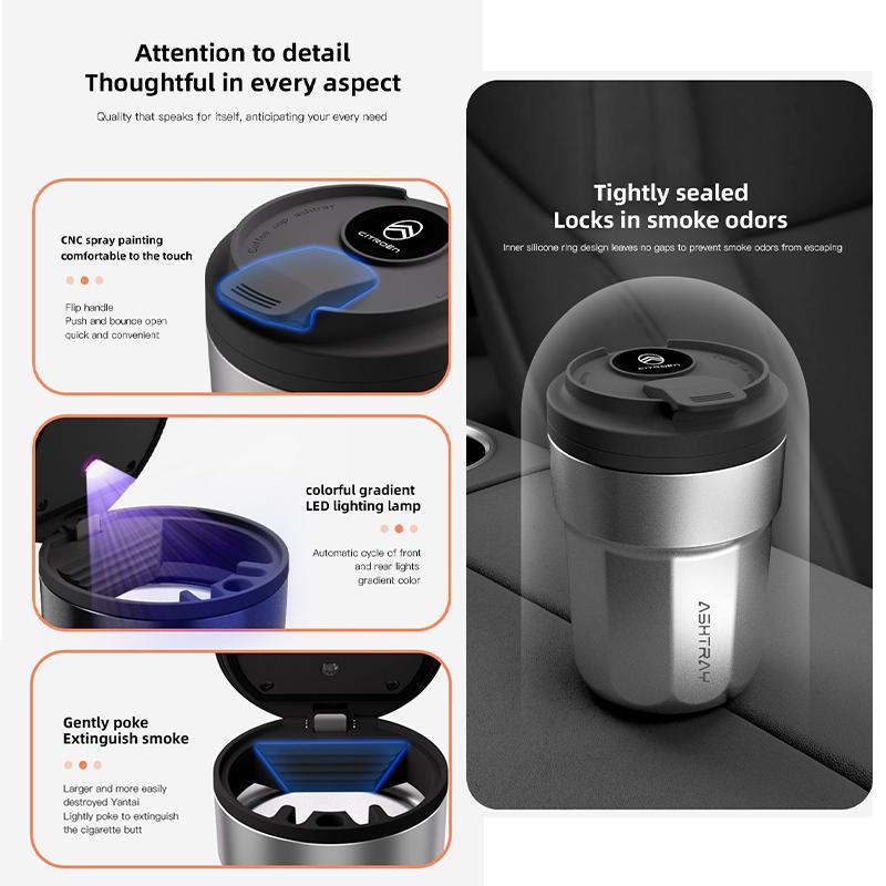 Car Tire Valve Caps Portable Creativity Ashtray LED Light Car Interior Accessories For Citroen C3 C1 2CV VTS DS5 RD3 Cross Xsara ahq256