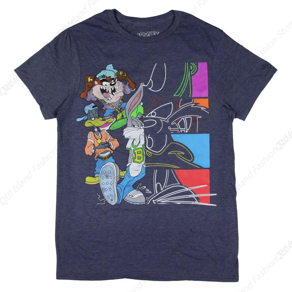 Looney Tunes Unisexs Rapper Taz Bugs and Daffy Old School TShirt