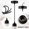 1/5PCS 1.5M Metal E27 Pendant Light Fitting Modern Industrial Lamp Holder with Lock Ring Black White Gold Braided Flexible Cable