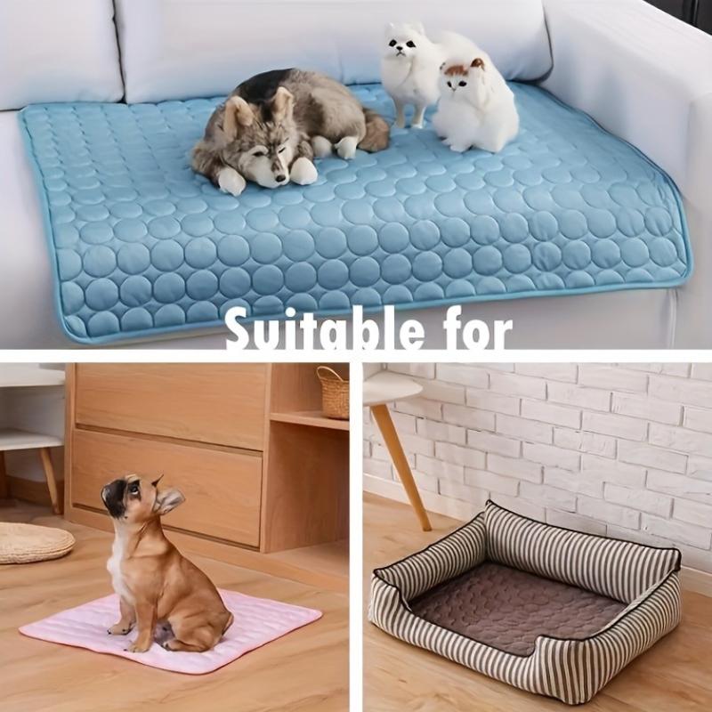 1pc Pet Cooling Pad Ice-Sliky Breathable Polyester Summer Fall Pet Sofa Cushion Cooling Mat Pet Accessories for All Dog Size Dog