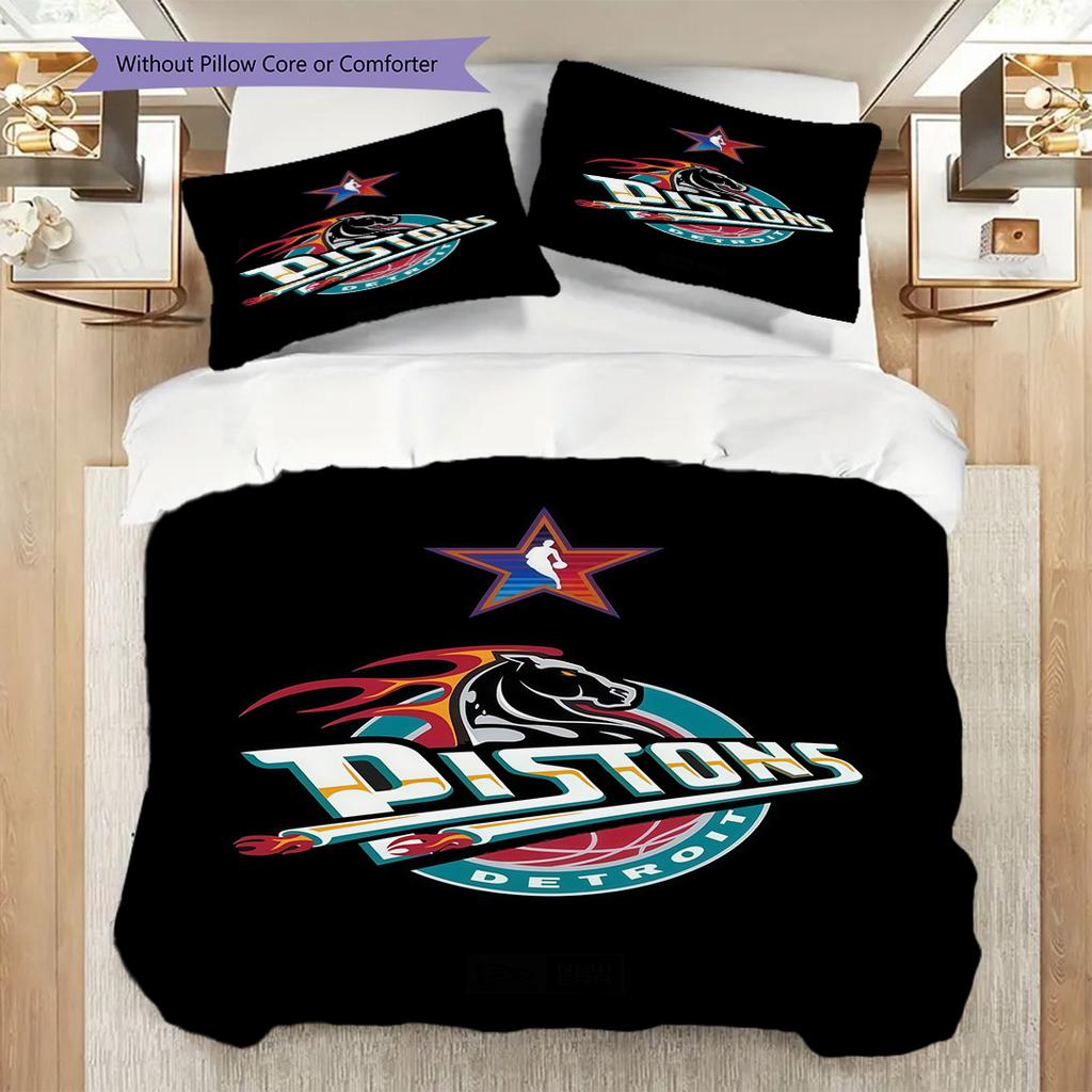 Detroit Pistons Basketball Theme Bedding(1 * duvet cover + 2 * pillowcase, without core) Christmas birthday gift Duvet cover and pillowcase