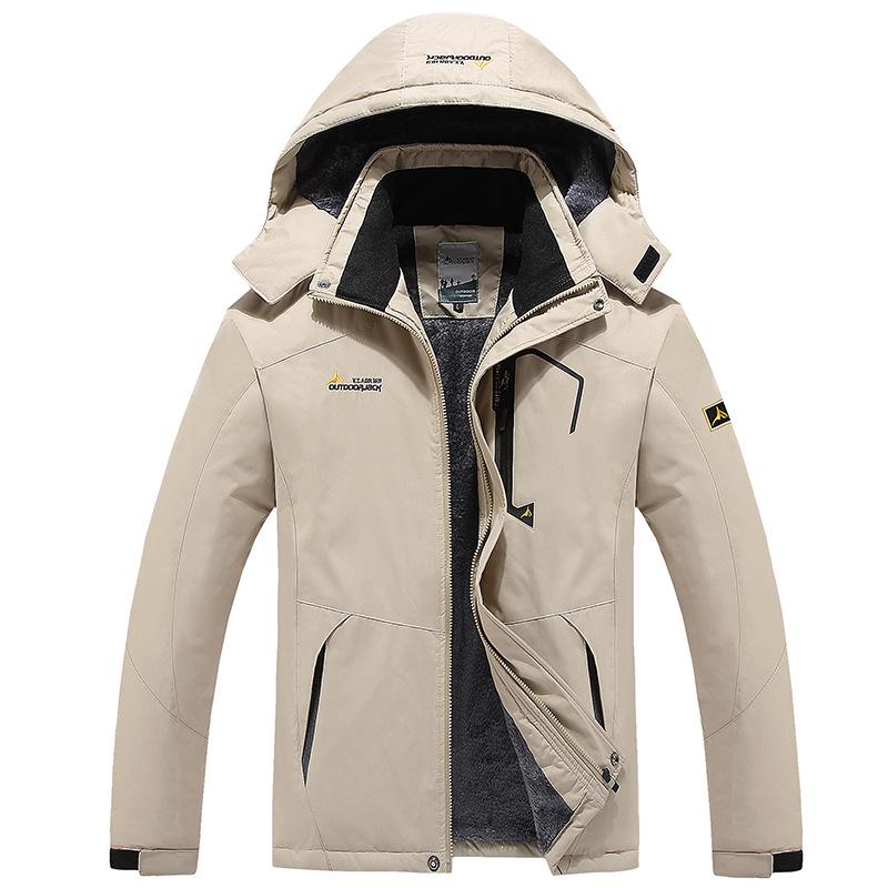 Herren Outdoor Kapuzenjacke in Übergröße, fleecegefüttert, winddicht für den Winter