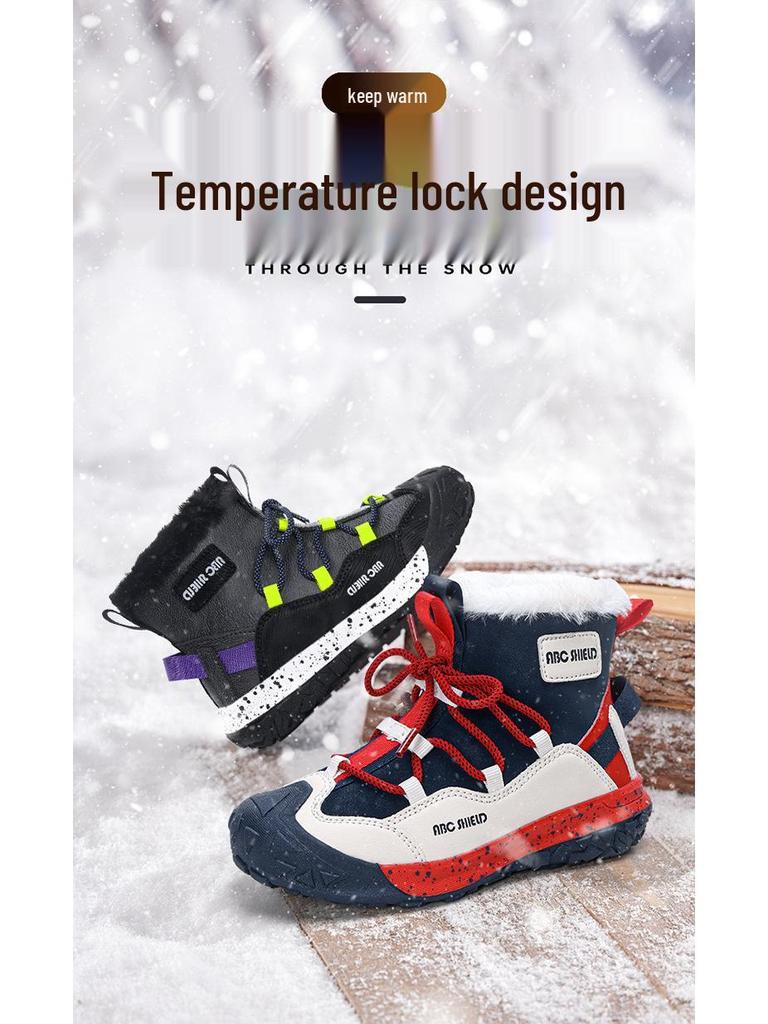 Children's Mid-Calf Snow Boots - Thickened Cotton, Winter Anti-Freezing for Boys & Girls.