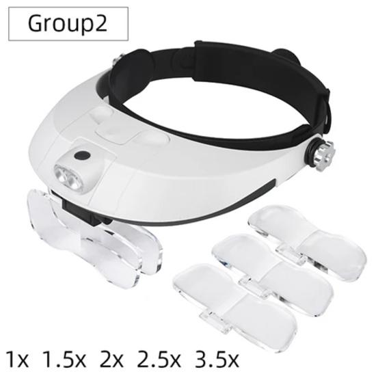 

LED Headband Magnifier Professional Magnifying Glasses For Jewelry Loupe Watch Electronic Repair 1X 1.5X 2X 2.5X 3.5X Lens Loupe 1X 1.5X 2X 2.5X 3.5X