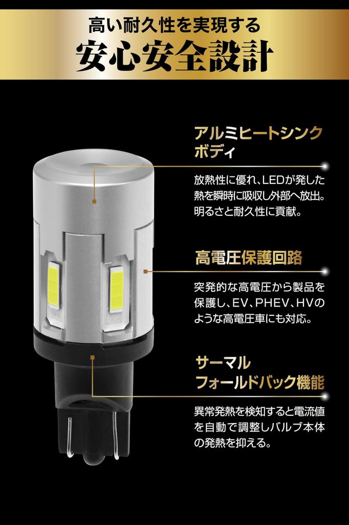 CARMATE GIGA T16 Ampoule LED de Recul S1800 6000K (1800 lm, Design furtif, Légal pour la route)