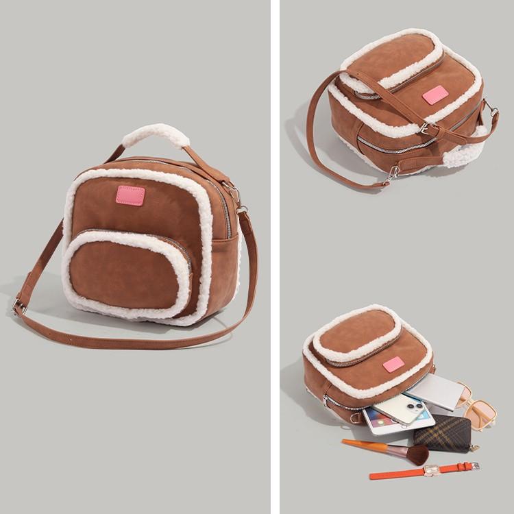 Birthday Gift Backpack for Women 2024 New Autumn Winter Cute Fluffy Small Backpack Commuting Outdoor Crossbody Bag