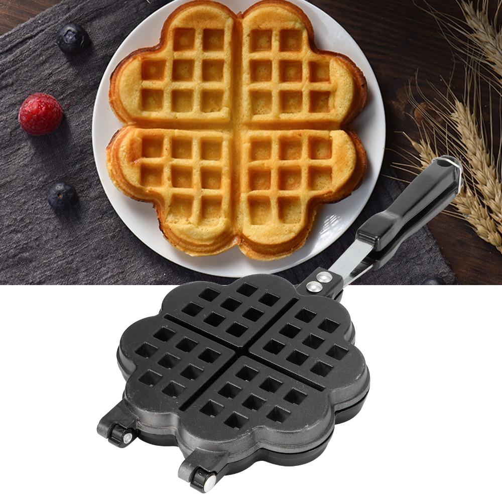 Heart Shaped Waffle Maker Non Stick Detachable Handle Waffle Irons Aluminum Alloy Portable Cake Mold