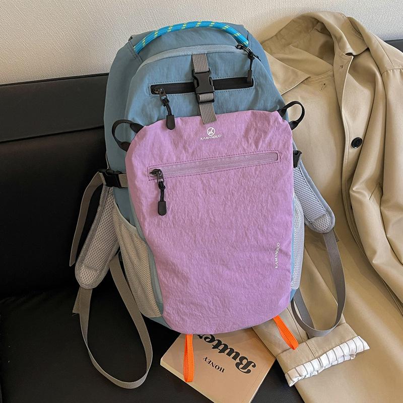 Schoolbag Niche Korean Contrasting Color Backpack Female 1011 New Leisure Student Travel Small Backpack Mountaineering Schoolbag High Sense