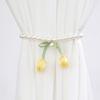Magnetic Curtain Tiebacks, with Pearl And Tulip Buds Decor, Easy Fixing No Drilling Curtain Ties for Home Bedroom Living Room