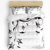 Dragonfly Flower Leaf Insect Butterfly Duvet Cover Bed Bedding Set Home Quilt Cover Pillowcases Bedroom Bedding Set No Sheet