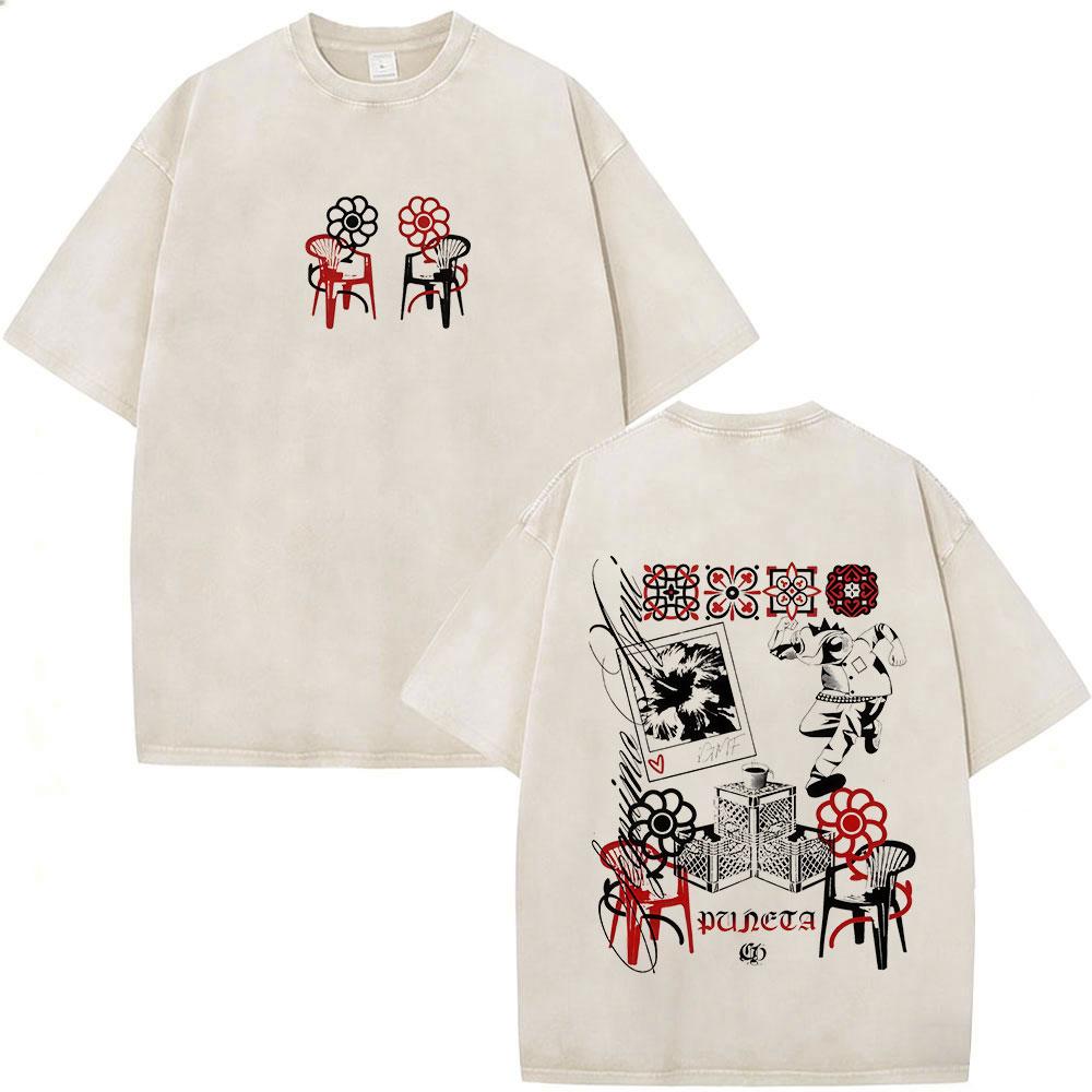 

Vintage Washed Rapper Bad Bunny Debi Tirar Mas Fotos DTMF T Shirts Men Women Clothing Fashion Hip Hop Loose Tshirts Streetwear S