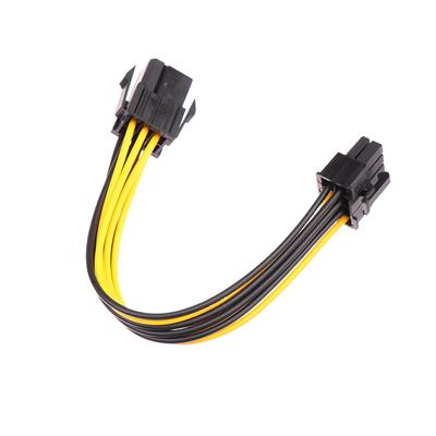 Powered Adapter 6Pin To 8Pin Adapter, Pci-E 6-Pin Male To 8-Pin Female Converter For 8Pin Gpu Video Card