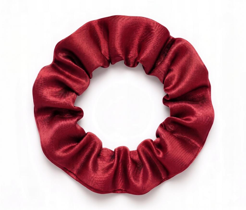 Silk Scrunchie Mulberry 6A Red S Premium