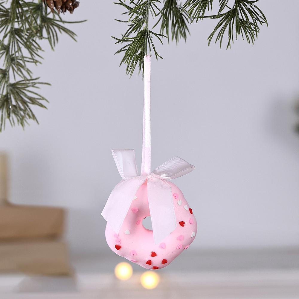 Macaron Ice Cream Cake Donut Pendant Christmas Tree Hanging Decoration Kids New Year Gifts Home Party Supplies