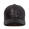 Men's Genuine Sheepskin Leather Baseball Cap - Casual Duckbill Short-Brim Hat for Middle-Aged and Elderly, Spring & Autumn Fashion