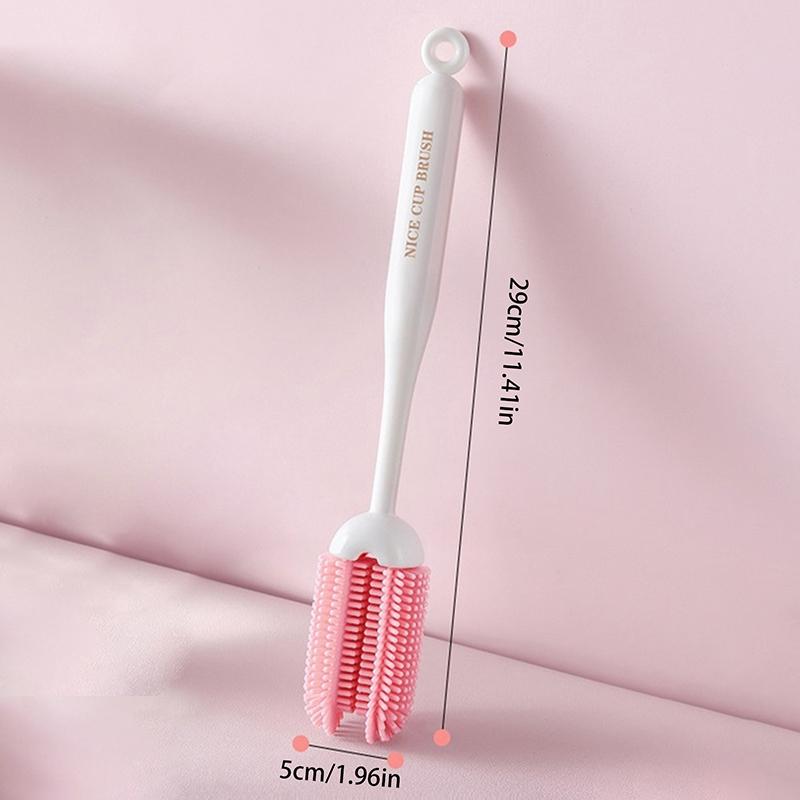 3-in-1 Silikon-Milchflaschenbürste Langer Griff Wasserglas Tasse Reinigungsbürste Multifunktionales Küchenreinigungswerkzeug