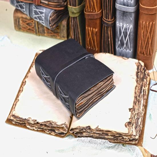 Kožený deník Burnt Edges Papírový deník Premium Diary 17,78 cm
