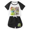 Kids' Summer Color Block Sports Set: Baby Shorts & Short Sleeve T-shirt