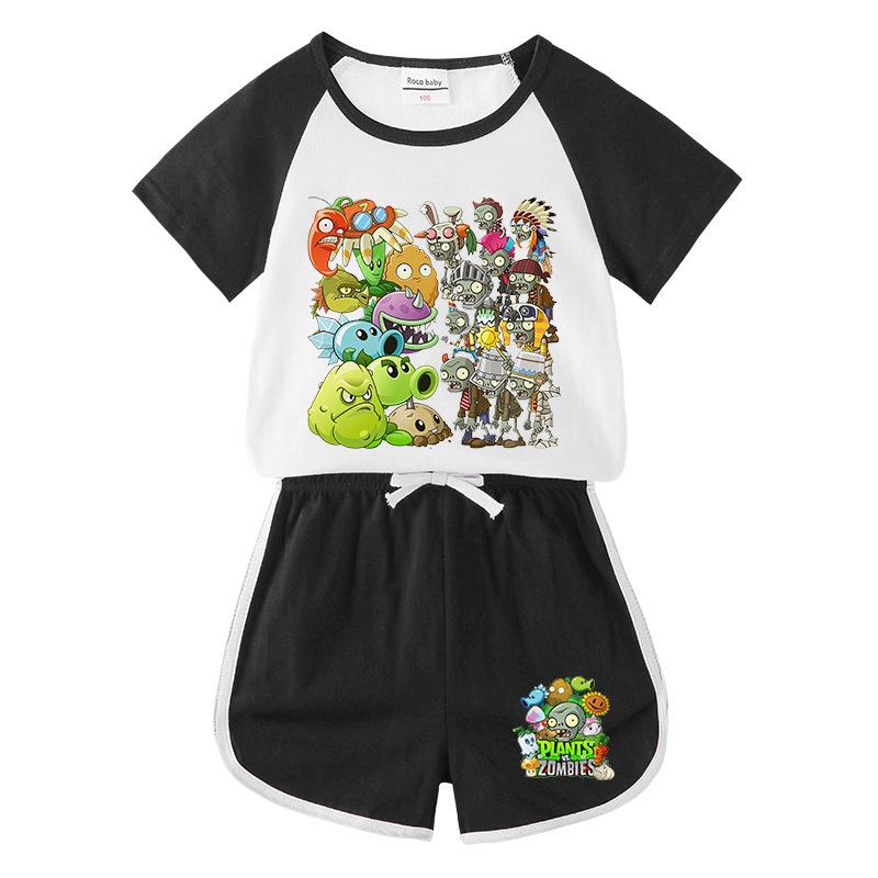 Kids' Summer Color Block Sports Set: Baby Shorts & Short Sleeve T-shirt