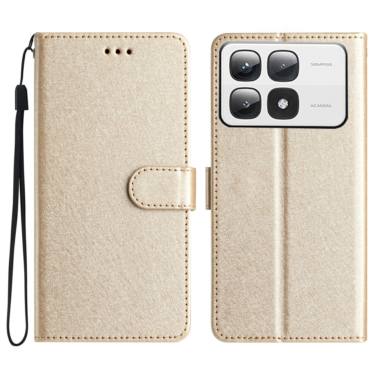 

Для Xiaomi 14T Pro Чохол-гаманець Шкіряний Чохол-книжка Чохол для телефону Магнітна застібка Gold