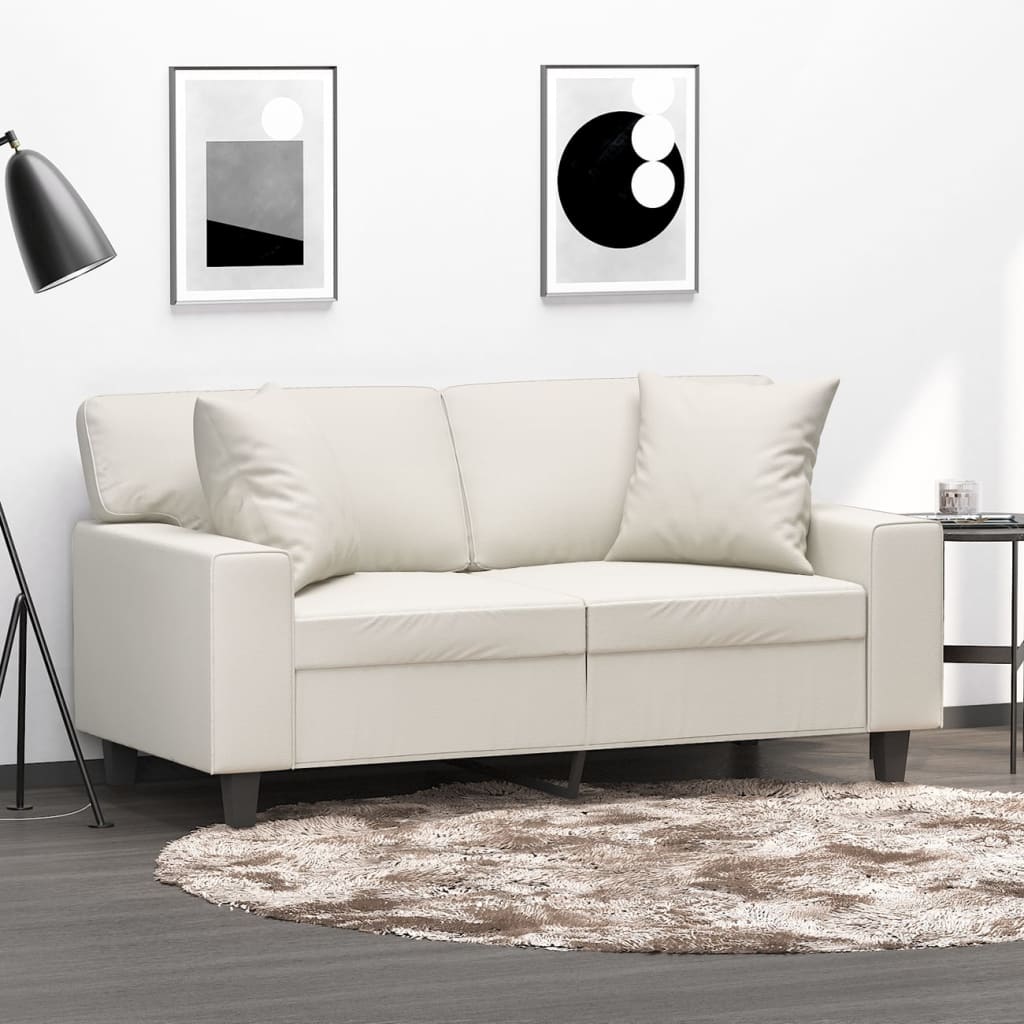 Decorative Cushions 2 pcs. Cream 40x40 cm Faux Leather