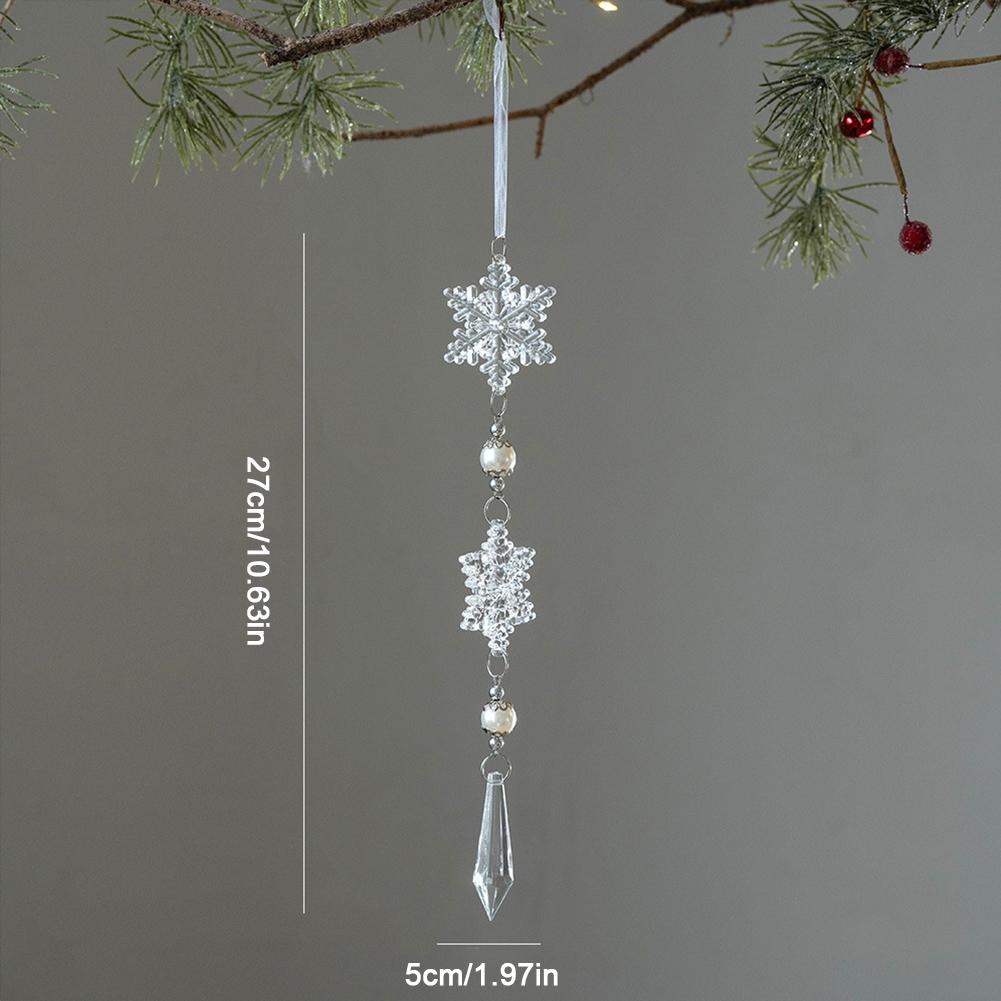 Christmas Tree Decoration Snowflake Water Drop Ornaments Pendant Transparent Acrylic Snowflake Ornament Pendant for Christmas