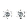 Korean Style Snowflake Star Earrings: Autumn/Winter S925 Sterling Silver with Diamonds.