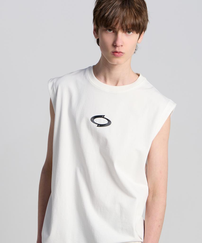 TENER Tnr Logo Simple Sleeveless White