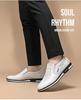 Handmade Men's Slip-On Leather Moccasins: Soft Sole Formal British Style for Commuting