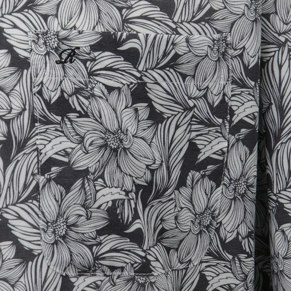 RENOMA Black Flower Print Short Sleeve Shirt [rpusg1274 Bk]