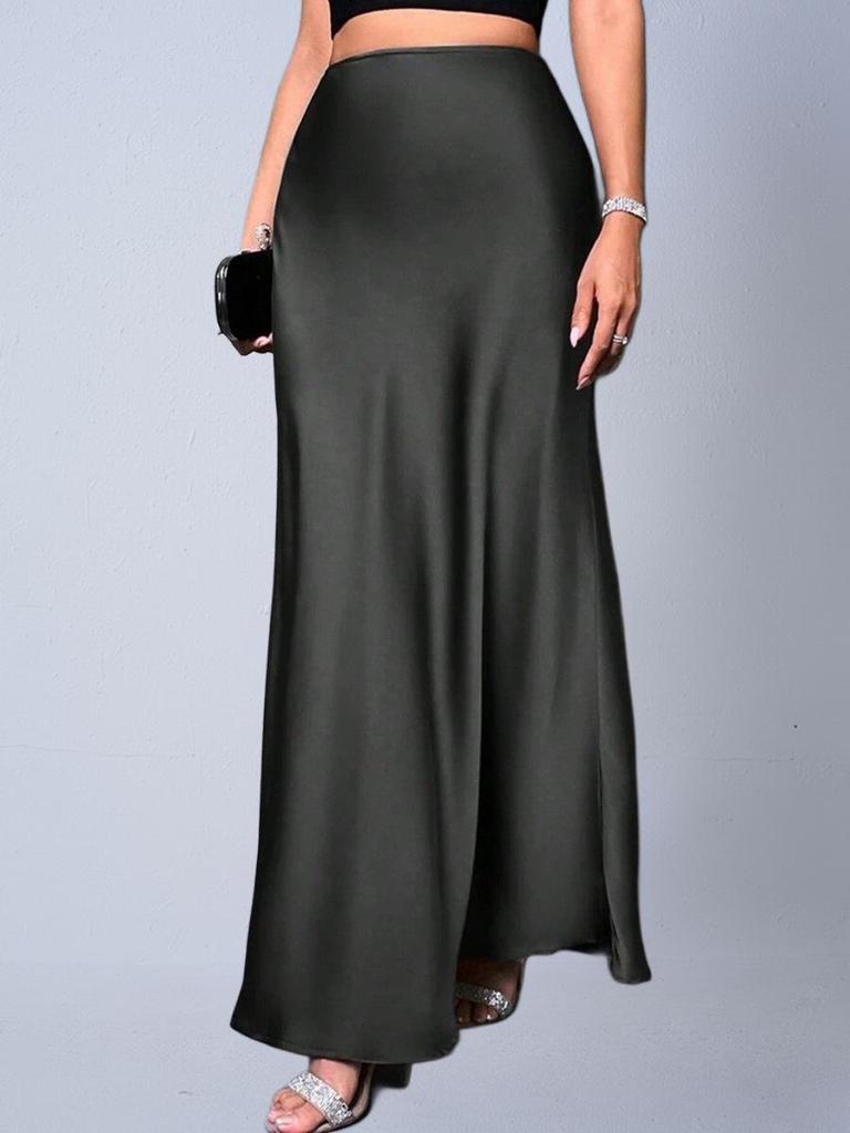 European & American Women's Imitation Silk Long Skirt, 2025 Spring/Autumn Collection