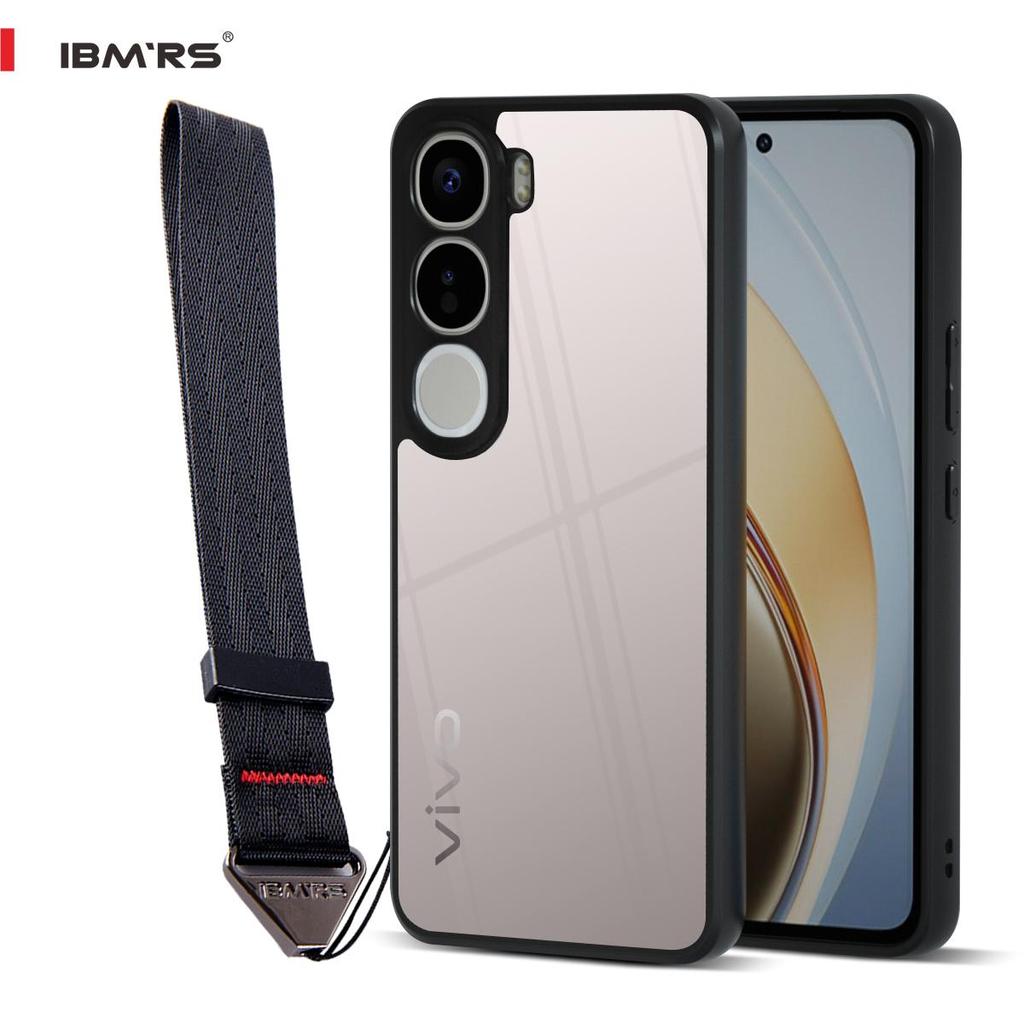 (Comes with Wrist strap)IBMRS for Vivo Y300 Case,Non-Yellowing Shockproof Phone Cover, Anti-Scratch Clear Back (Black Camo)