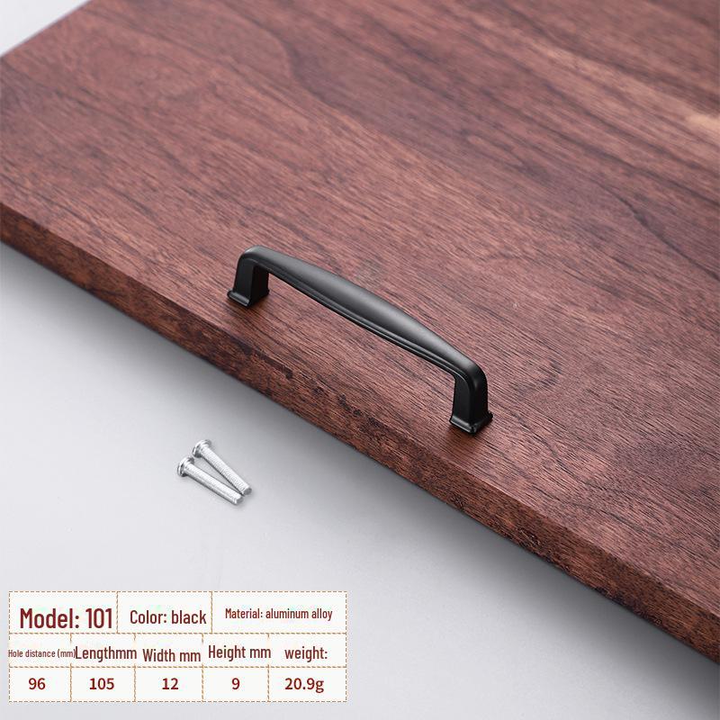 Black Aluminum Alloy European-Style Drawer & Cabinet Handle