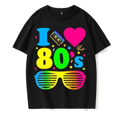 Koszulki I Love The 80s Dla Mężczyzn Imprezowa Zabawna Vintage Urodzinowa Koszulka Najlepszy Prezent Topy i Koszulki Czysta Bawełna Casual