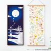 Miyamoto Towel Moomin Dyed Tenugui Hand Snufkin 33 x Made in 51014 Towel, Moomin, & Camping, Approx. 90cm, Japan,