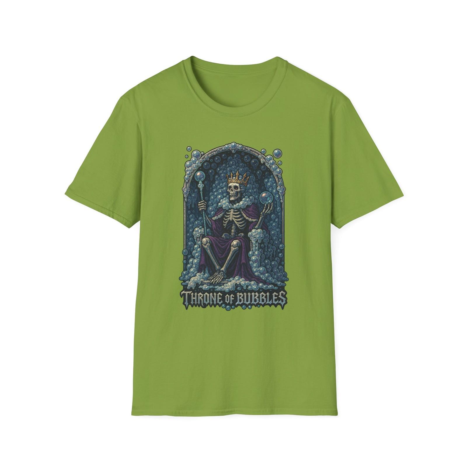 Unisex Softstyle T-Shirt Skeleton King Throne Death Metal Album Cover S разноцветный