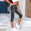 Damskie Jeansy Retro Kolor Wysoki Stan Krótkie Jeansy Sznurek Jeansowe Spodnie