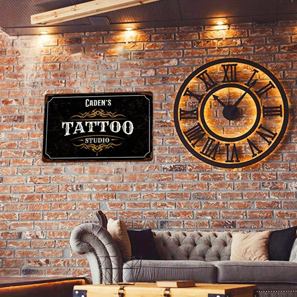 Personalized Vintage Metal Sign Tattoo Barber Shop Man Cave Garage Wall Art