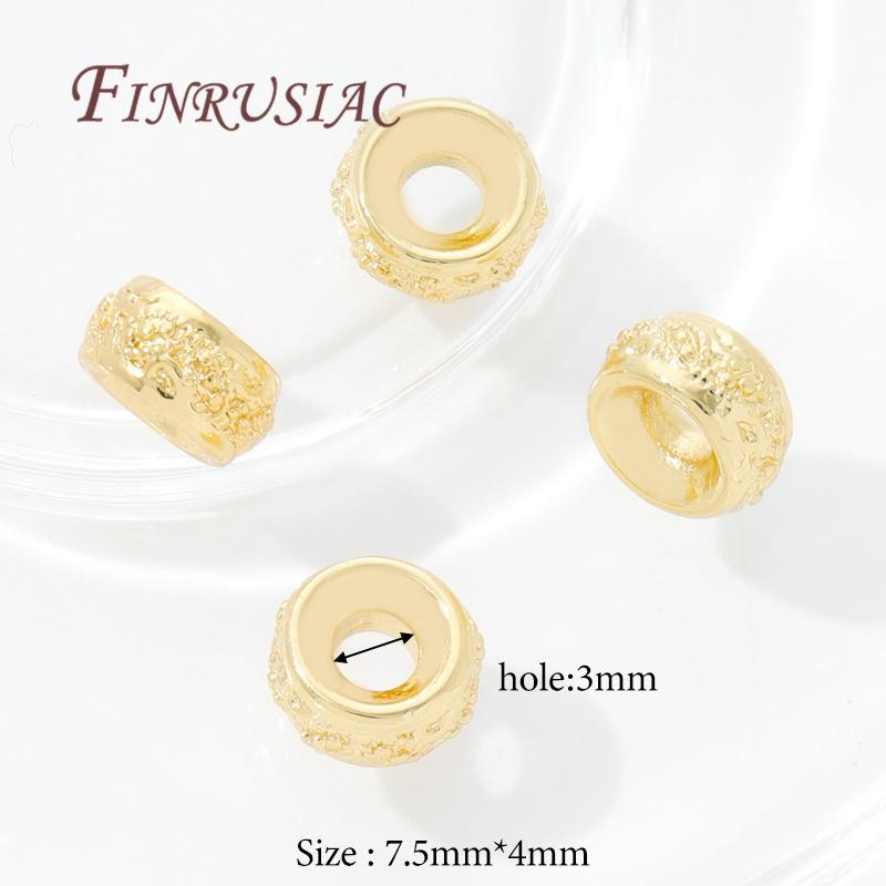 18K Gold Plated Brass Spacer Beads For Bracelets Accessories,Separator For Beads,DIY Jewelry Making Supplies,Round Metal Bead