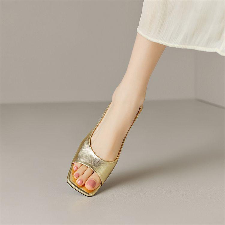 2025 New Treasure of the Town Store! Knock and Wear! Minimalist Milk White Open-toed Kitten Heel High Heels Empty Sandals