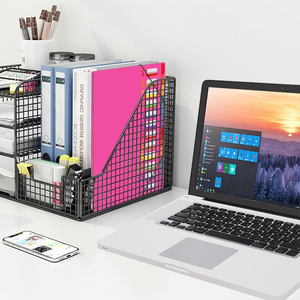 24 Pockets Expanding File Folder Organizer,Accordion File Organizer,A4 Letter Size,Rainbow Tab, for Home/Office/School Document Organizer (Rose Pink)