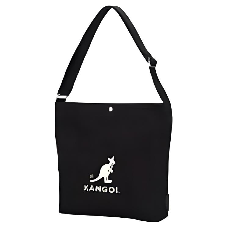 New KANGOL Cotton Handbag, Shoulder Bag, Crossbody Bag Unisex Black EB0038BKOS