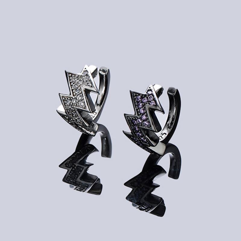 

Модные и крутые серьги-клипсы в виде молнии с инкрустацией цирконами, креативные панк, нерегулярные, нейтральные, повседневные украшения, подарок разноцветный