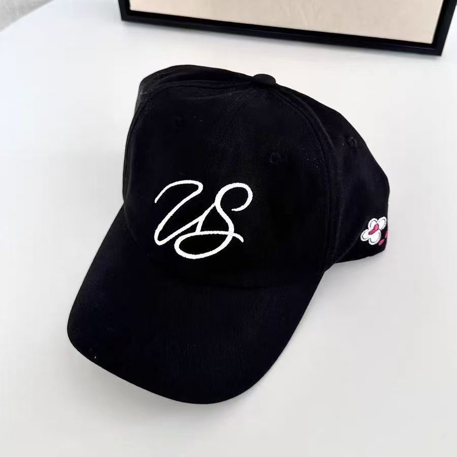 New product simple embroidery baseball cap women's big head circumference soft top spring and summer cap wide brim showing face small hat