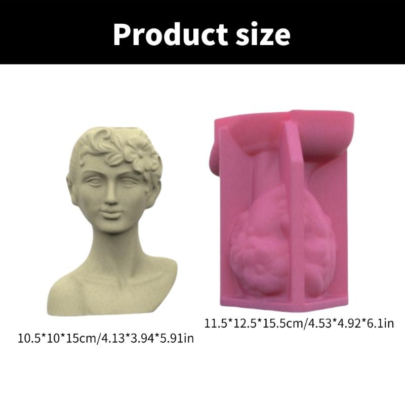 Silicone Vase Molds Succulent Planter Mold Human Head Shape Silicone Flowerpot Mold Suitable for Crafting Vase Planter