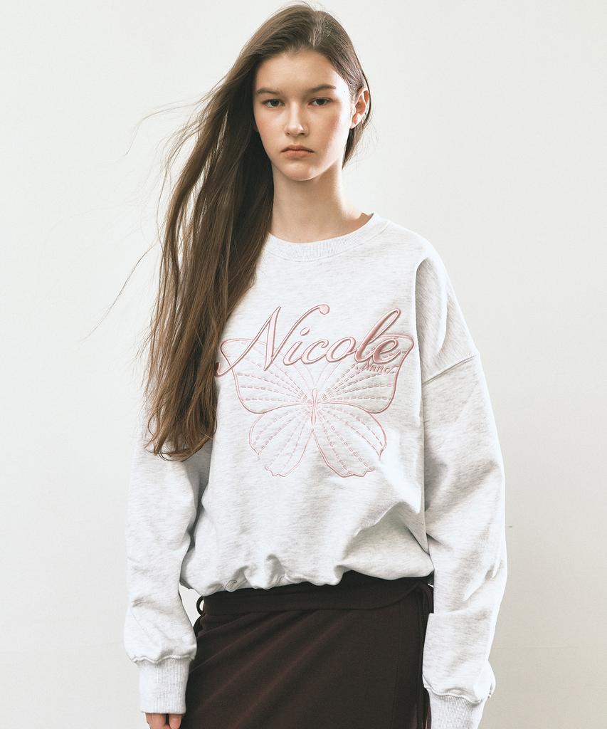NICK&NICOLE Nicole Butterfly Sweatshirt_Melange Light Pink