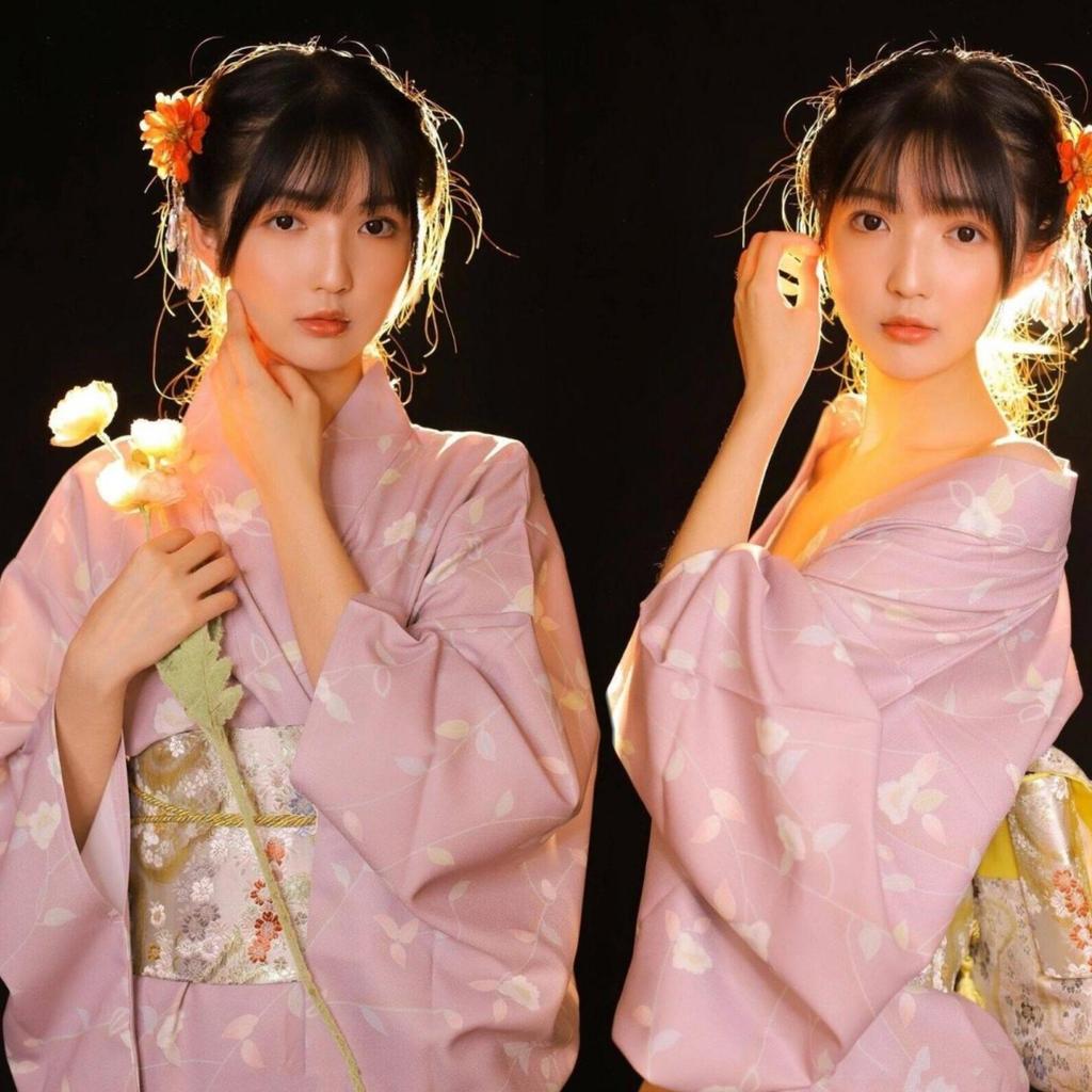 Dámské japonské kimono a yukata šaty pro formální fotografování
