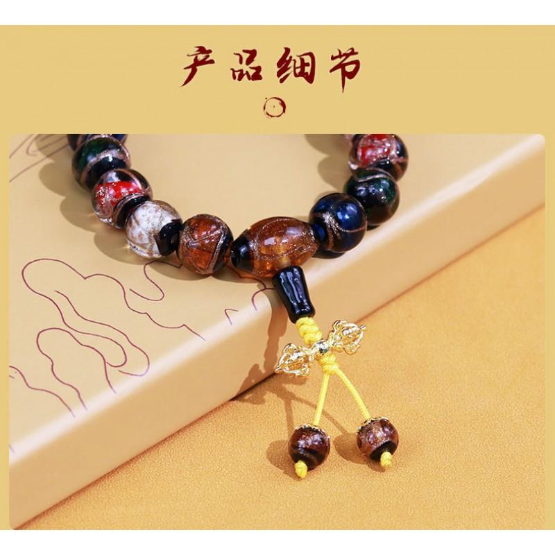 Handmade Glass Bead Bracelet Women Men Boho Spiritual Jewelry With Ash Gray Beads 17 12mmStyle