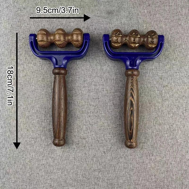 Wenge-Massagerollen, Nackenrollen-Massagegerät, Triggerpunkt-Rollenmassagegerät aus Holz, Muskelrolle für Rücken, Gesicht, Taille, Beine, Arme
