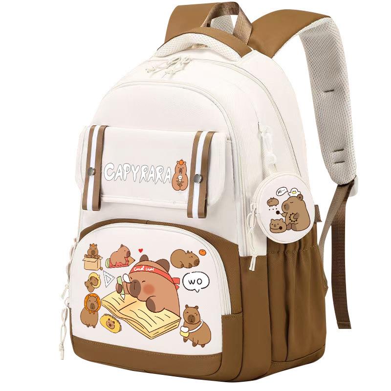 Rucsac de desene animate cu capibară: Rucsac ușor, cu capacitate mare, cu două bretele, pentru elevi de școală primară și secundară